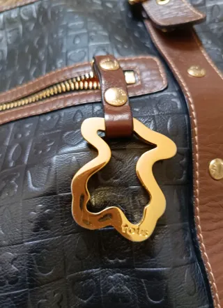 Bolso piel Tous negro y marrón