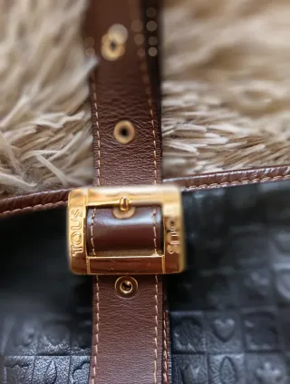 Bolso piel Tous negro y marrón