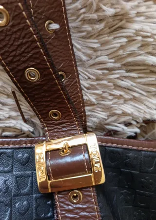 Bolso piel Tous negro y marrón