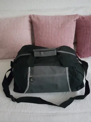 Bolso de viaje Slazenger lona negro y gris