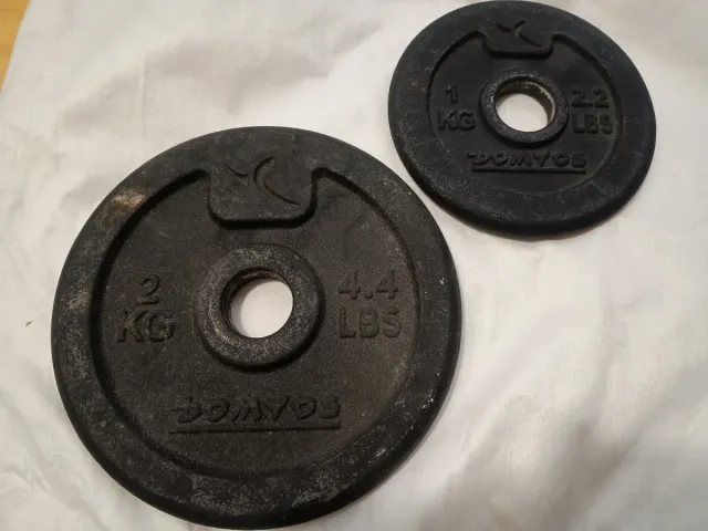 Pesas Domios 1kg y 2kg para barra de 28 mm