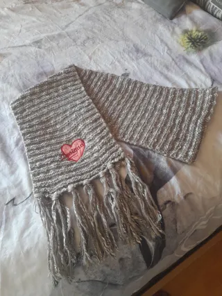 Bufanda Desigual Gris y Rosa