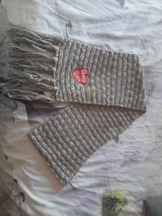 Bufanda Desigual Gris y Rosa