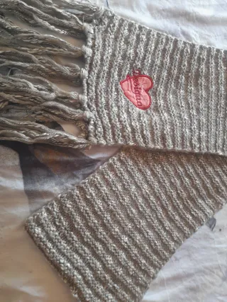 Bufanda Desigual Gris y Rosa