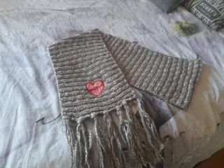 Bufanda Desigual Gris y Rosa