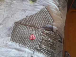 Bufanda Desigual Gris y Rosa