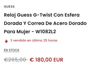Reloj Guess Dorado Nuevo con Garantía