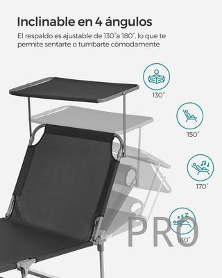 Lettino da giardino - SONGMICS