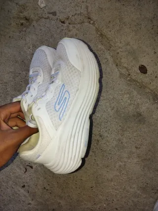 Zapatillas Skechers Mujer Blancas y Azules