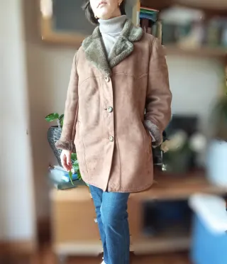 Abrigo Vintage Marrón y Verde