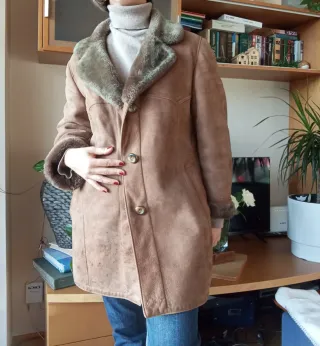 Abrigo Vintage Marrón y Verde