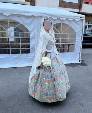 Vestido de Fallera Azul Multicolor