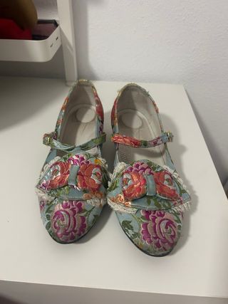 Vestido de Fallera Azul Multicolor