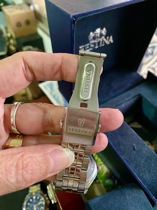 * Reloj FEStiNA Grande,Azul y Cobre, como NUEVO *