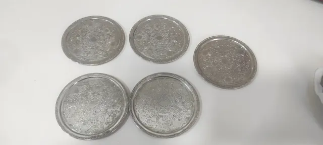 Set 5 Posavasos y 5 Cucharitas Plata