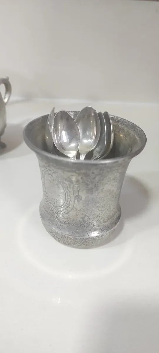 Set 5 Posavasos y 5 Cucharitas Plata