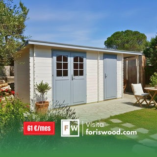 Caseta + porche 10,4 m2 con suelo y tratamiento