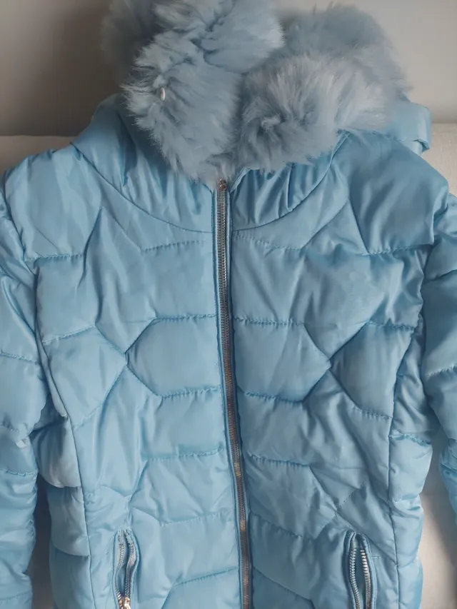 Chaqueta Invierno Mujer Azul con Capucha