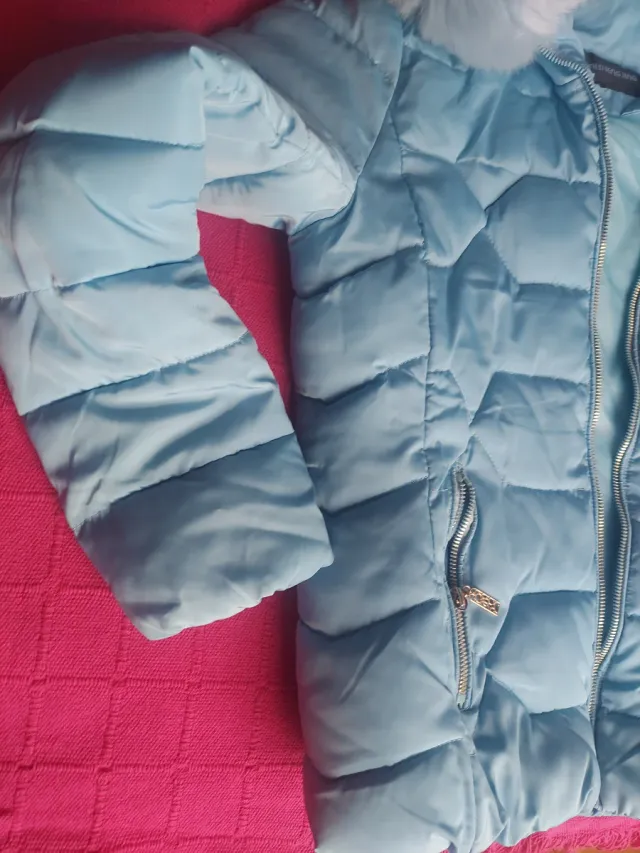 Chaqueta Invierno Mujer Azul con Capucha