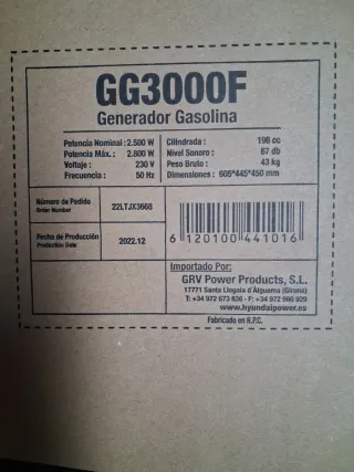 Generador ITCPower GG3000F Gasolina