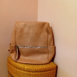 Bolso Mochila Beige/Marrón
