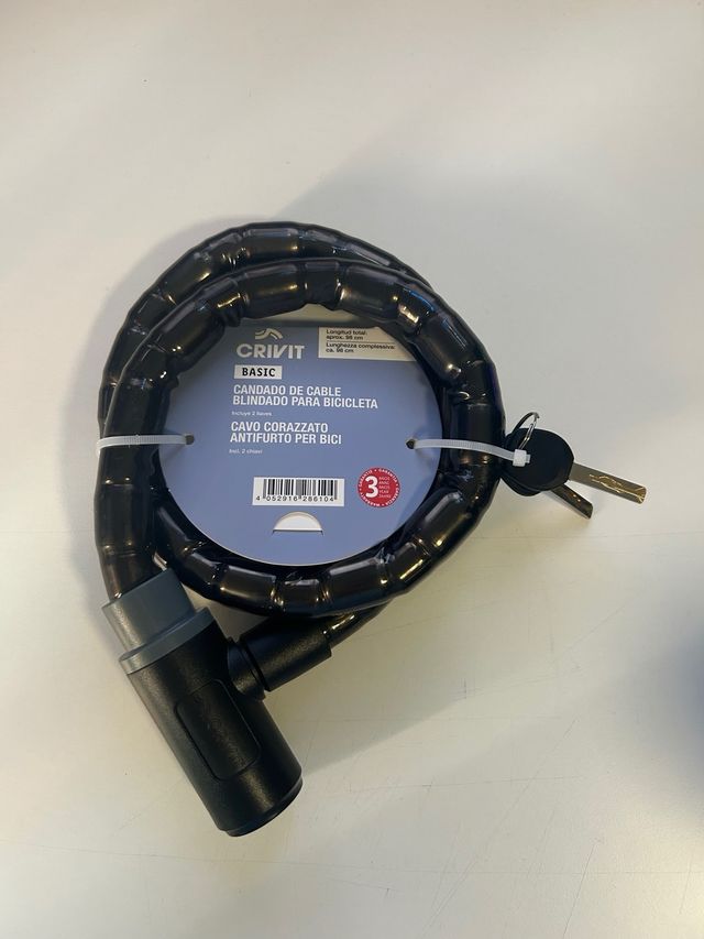 Lucchetto Crivit per Bicicletta con Cavo Blindato