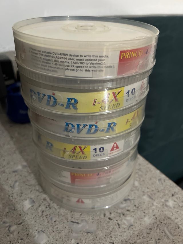 6 paquetes - DVD-R PRINCO 4.7 GB 120 min 1-4X.