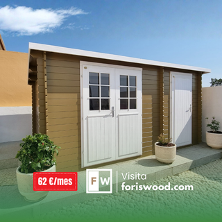 Caseta 2 estancias 12,9m2 + suelo y extras