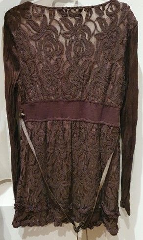 Vestido encaje marrón