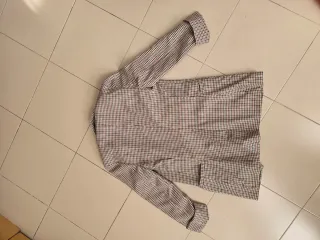 Blazer cuadros marrón y multicolor