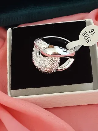Anillo nudo plata baño talla 18