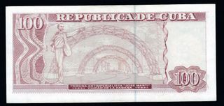 CUBA 100 PESOS 2004 AU/EBC+ Serie 418808 Pick.129a