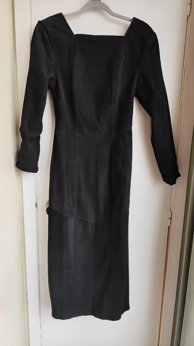 Vestito MIDI in pelle nera