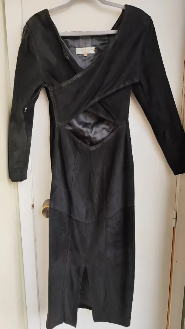 Vestito MIDI in pelle nera