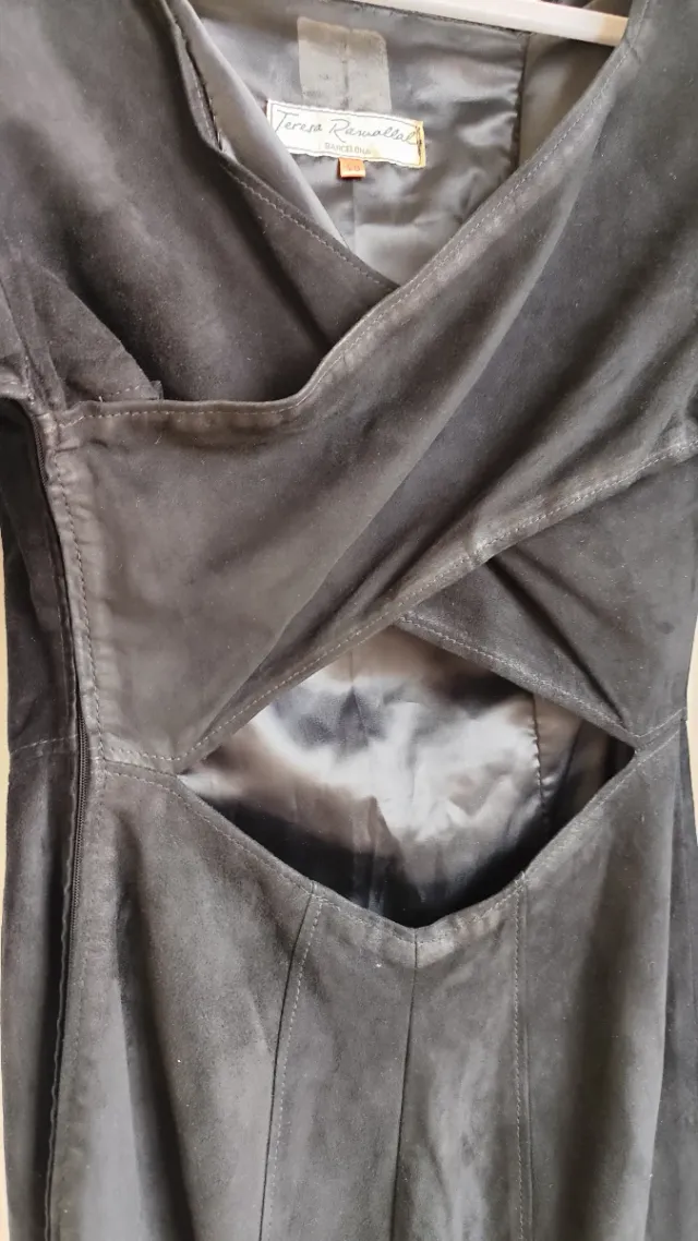 Vestito MIDI in pelle nera