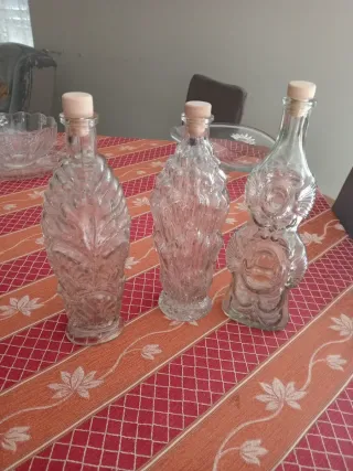 Set 3 Bottiglie Vetro Stile Vintage