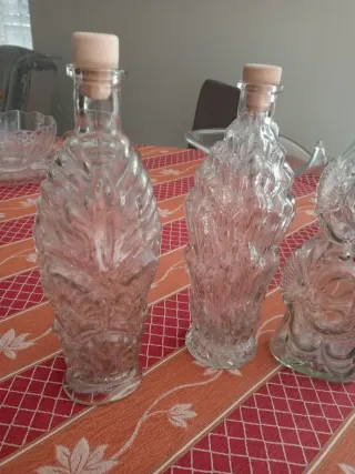 Set 3 Bottiglie Vetro Stile Vintage