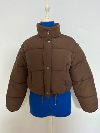 Cazadora cropped marrón cuello S