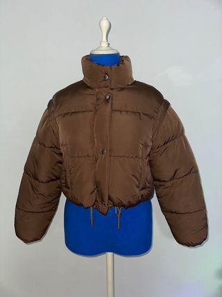 Cazadora cropped marrón cuello S