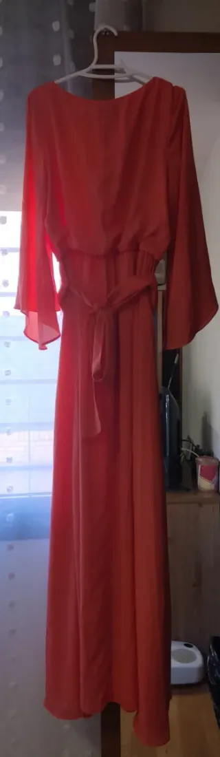 Vestido largo rosa Corte Inglés