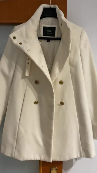 Abrigo paño tres cuartos blanco