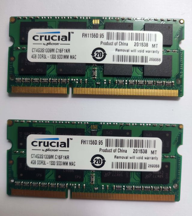 Memoria RAM 8GB (2x4GB) DDR3L-1333 SODIMM