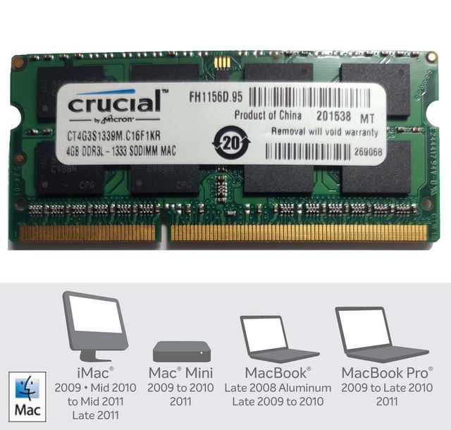 Memoria RAM 8GB (2x4GB) DDR3L-1333 SODIMM