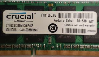 Memoria RAM 8GB (2x4GB) DDR3L-1333 SODIMM