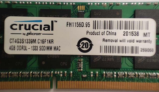 Memoria RAM 8GB (2x4GB) DDR3L-1333 SODIMM