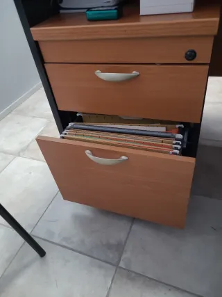 Mobile archivio 2 cassetti in legno