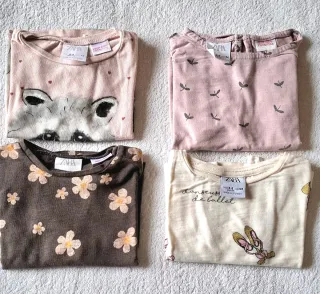 Lotto 4 magliette Zara neonata 3-9 mesi