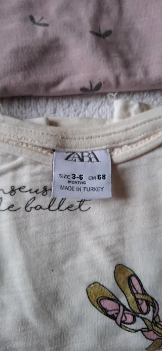Lotto 4 magliette Zara neonata 3-9 mesi