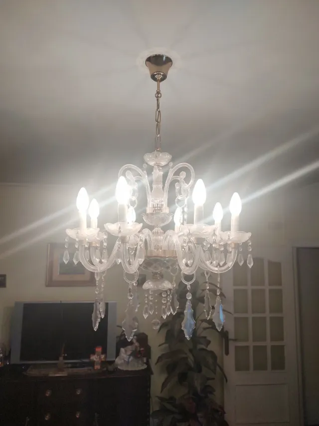 Lámparas de techo de cristal y plástico