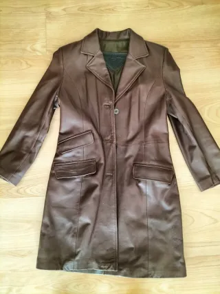 Abrigo de piel marrón mujer talla M